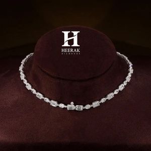Luxury Geometric Emerald Shape Tennis Choker Long Drop Oval Diamond Lariat <b>Necklace</b> 925 Silver Platinum Plated <b>Statement</b> Jewelry - Product Image 3