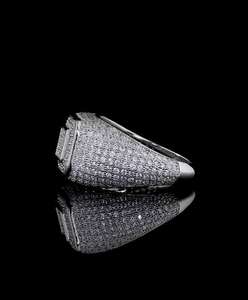 Custom Round Cut Moissanite Half Eternity Pave Set <b>Ring</b> 925 Sterling Silver Mens <b>Iced</b> Out Hip Hop Jewelry For Friends - Product Image 4
