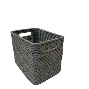 Cesta de Almacenamiento Rectangular de Ratán Natural de Lujo con Cuerda de PP Ecológica, Multifuncional y Multiusos - Product Image 1