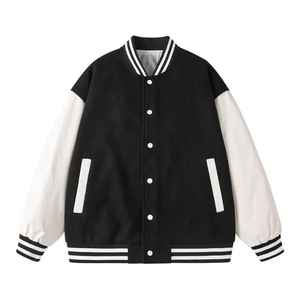 High Quality Baseball Jacket Stitching Chenille Patch Embroidery Stand Collar Letterman Varsity Jacket for <b>Men</b> - Product Image 6