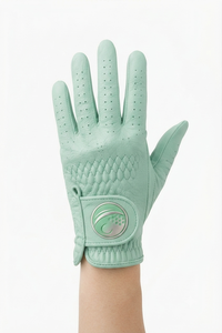 Trendy Mint Green Women Golf Gloves Premium Cabretta Leather <b>Quilted</b> Design Ladies Hand <b>Protector</b> Custom Logo OEM Factory - Product Image 3