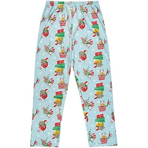 Pantalones de pijama de poliéster para mujer, largos, con estampado de renos y copos de nieve, suaves y cómodos, para dormir en invierno, con cintura con cordón ajustable. - Product Image 4