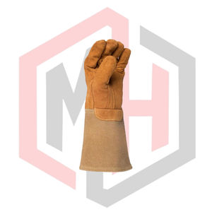 Gants de soudage TIG orange en cuir de porc, antidérapants, sans silicone, polyester enduit de nitrile lisse, anti-coupure, anti-statique, résistants à la chaleur - Product Image 3