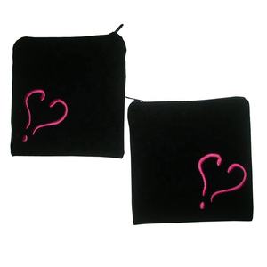 Bolsas de cosméticos de maquillaje con cremallera de terciopelo personalizado con logotipo impreso bolsa de viaje organizador bolsa de maquillaje de moda para niñas - Product Image 1