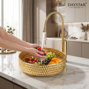 Évier de cuisine rectangulaire en laiton Daystar Trade, fait main, brossé, à encastrer, à cuve unique, design moderne - Product Image 3
