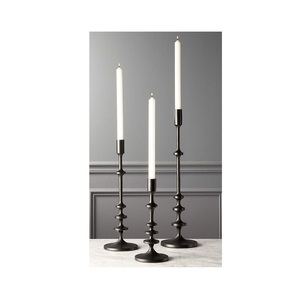 Set of 3 <b>Black</b> Taper Candle Holders Modern Matte Metal <b>Candlestick</b> Stands for Dining Table Centerpiece Wedding Decor - Product Image 1