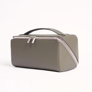Roziv Sports PU para Bolsa de Cosméticos, Estuche Pequeño con Cierre de Cremallera, Bolsa de Maquillaje Portátil, Ecológica, Estilo Simple, Color Beige, para Viaje - Product Image 3