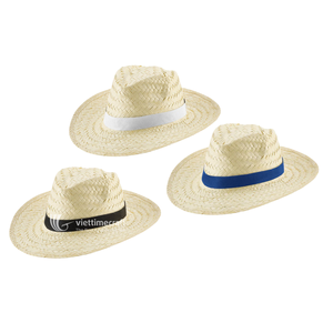 Sombrero de Paja Estilo Vaquero Y2K Natural Rush Grass con Ala Ancha y Correa Ajustable para Playa, Fiestas y Viajes - Product Image 3