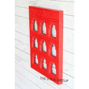 Red Staircase <b>Wooden</b> Jharokha Photo <b>Frame</b> Handcrafted Wood <b>Frames</b> Collection - Product Image 1