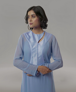 Kurti Étnico Ligero de Chifón Plisado para Mujer con Diseño de Túnica Fluida, Chic, Elegante y Cómodo - Product Image 4