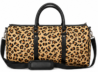 Bolsa de Deporte de Piel Auténtica con Estampado de Leopardo, Bolsa de Viaje de Lujo, Bolsa de Fin de Semana, Equipaje de Viaje, Bolsa de Gimnasio de Poliéster, Venta al Por Mayor