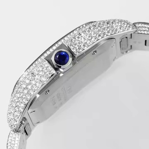 Montre en Quartz Moissanite Effet Glace Polaire pour Homme, Luxe Hip Hop Royal Éblouissant, Montre de Déclaration Bustdown - Product Image 1