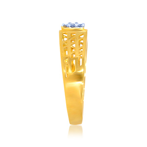 <b>Men</b> of Honour <b>Men's</b> Diamond Gold <b>Ring</b> <b>Men's</b> Yellow Gold Round Cut Diamond <b>Ring</b> Classic Engagement Style - Product Image 2