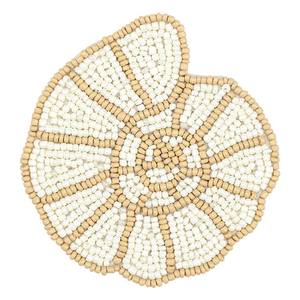 Sous-verre perlé en gros, motif floral, fait main, design floral moderne, broderie de perles de rocaille - Product Image 4