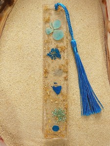 Marque-page décoratif rond en résine époxy Art Déco avec pompon et paillettes dorées, cadeau Diwali, accessoires de livre, porte-page scintillant - Product Image 2