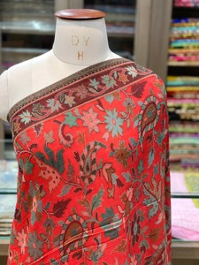 Handcrafted Pashmina Polyester Kani Velvet Kashmiri <b>Shawl</b> Sozni Embroidery Breathable Womens Winter Ethnic <b>Wedding</b> Wrap - Product Image 4