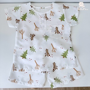 Ensemble de vêtements pour enfants, vêtements pour garçons et filles, légers et doux, vêtements d'été fabriqués au Vietnam, toucher ultra-doux - Product Image 2