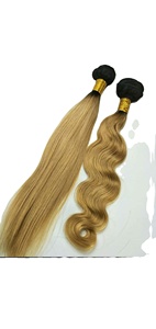 Paquete de Extensiones de Cabello Rubio con Cierre, Cabello Humano Virgen Natural Brasileño con Cierre - Product Image 3