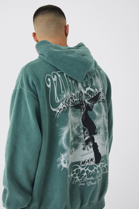 Sudadera Unisex 100% Algodón Grueso con Capucha Estilo Vintage y Hombros Caídos, Logotipo Personalizado Bordado, Estilo Invernal - Product Image 2