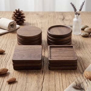 Wholesale ILAHI's Eco-Friendly Brown Square Wooden Coaster Classic Design Tabletop <b>Protective</b> Accessory Customizable Size Home - Product Image 1