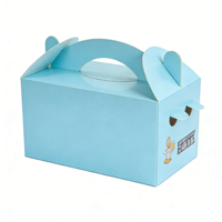 Caja para llevar pollo frito, de cartón blanco de calidad alimentaria, con logo personalizado, para comida rápida, con asa.