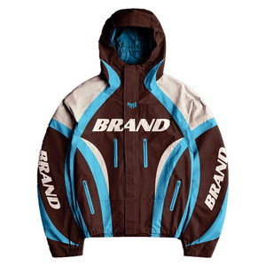 Design Custom logo Blank Patchwork <b>Waterproof</b> Windproof Lightweight Nylon Full Zip up Windbreaker Track <b>jacket</b> for men Supplier - Product Image 4