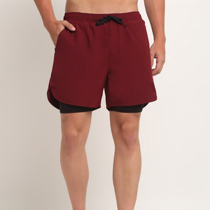 Bulk Mens Board Shorts with Drawstring Closure Double <b>Layer</b> Design Breathable Moisture-Wicking Fabric for Gym Training - Product Image 1