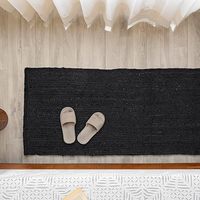 Tapis de sol 100% jute naturel, design tressé, aspect rustique campagnard, taille personnalisable, disponible en ensembles