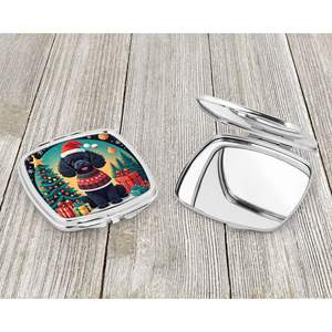 Noir Jouet Caniche Noël Compact Voyage Maquillage Miroir Pliable De Poche Conception Cadeau pour Femmes et Filles - Product Image 3