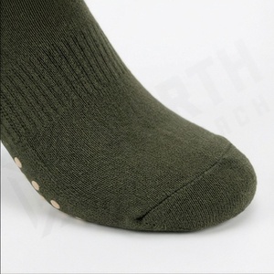 Crew <b>Socks</b> Solid Olive Green Knitted Breathable Casual Adult Regular Fit Standard <b>Thickness</b> - Product Image 6