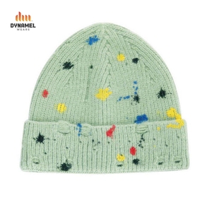Gorro de Invierno Unisex de Punto Acanalado con Estampado Digital Blanco y Nombre de Marca Personalizado, Estilo Urbano Informal - Product Image 3
