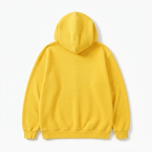 Customs <b>Yellow</b> Oversized Cotton <b>Hoodie</b> <b>Men</b> Casual Fleece Pullover Front Logo Print Autumn Streetwear Sweatshirt - Product Image 4