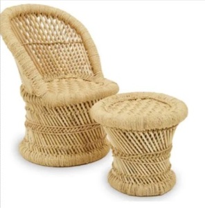 Ensemble de meubles de jardin en rotin moderne, table d'appoint, style tropical, écologique, durable, pour sol dur, pour enfants, vente en gros - Product Image 5