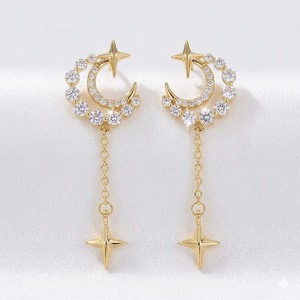 ต่างหูรูปพระจันทร์เสี้ยวประดับเพชรแล็บโกรว์ทองคำแท้ 14K ต่างหูห้อยระย้าดีไซน์หรูหรา ของขวัญเครื่องประดับชั้นดีสำหรับเธอ เหมาะสำหรับใส่ไปงานปาร์ตี้ - Product Image 6