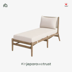 Premium Indonesian Teak Wood Sun Lounger Elegant Weatherproof Outdoor Pool Resort <b>Sunbed</b> Cushion Daybed Jepara - Product Image 2