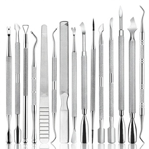 Empujador de cutículas de piel muerta de acero inoxidable para eliminar uñas, juegos de empujador de cutículas de uñas de doble extremo ambiental por concepto de belleza - Product Image 1