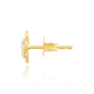 Yellow Gold Lab Grown <b>Diamond</b> Heart Drop <b>Dangle</b> <b>Earrings</b> - Product Image 2