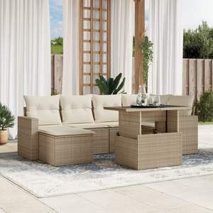 Conjunto de Sofás de Jardín Color Beige - Product Image 1