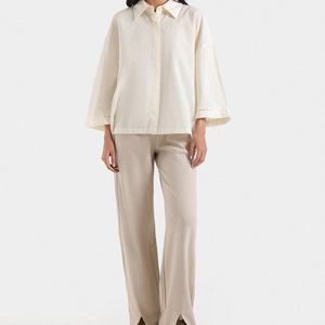 กางเกงลำลองผู้หญิงคุณภาพพรีเมียม ผ้าแคนวาสคอตตอนระบายอากาศ น้ำหนักเบา แห้งเร็ว เป็นมิตรกับสิ่งแวดล้อม เหมาะสำหรับฤดูหนาว ทรงขาตรง - Product Image 1