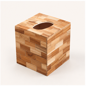 Boîte à mouchoirs en bois à carreaux faite à la main, écologique, carrée, pour la maison, le bureau et la décoration d'hôtel, à bas prix - Product Image 1