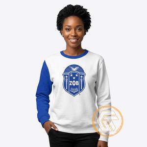 เสื้อสเวตเชิ้ตคอกลมปักลาย Zeta Phi Beta สำหรับผู้หญิง ดีไซน์ล่าสุดสำหรับฤดูหนาว ผลิตตามสั่งขายส่ง เสื้อผ้าชมรม ทำจากผ้าฝ้ายด้านหน้า - Product Image 1