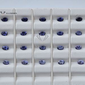 Pierre précieuse semi-précieuse naturelle en iolite bleue de 3 mm et 4 mm, taille ovale facettée, qualité AAA, certifiée IGI, non traitée thermiquement, fabriquée à la main en Inde - Product Image 3