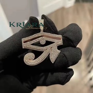 Eco Friendly Moissanite 925 Silver Rose Gold Eye Pendant Jewelry Necklace With Elegant Design For Women And <b>Men</b> Indian Exporter - Product Image 1