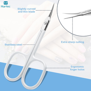 Tijeras Modernas para Cutículas y Uñas con Recubrimiento Blanco, Herramienta de Manicura de Precisión de Acero Inoxidable para el Cuidado de Uñas en Salones de Belleza - Product Image 3