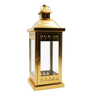 Farol de metal dorado marroquí, portavelas, venta al por mayor, farol de suelo de cristal decorativo grande vintage para Ramadán, Eid, fiestas y bodas - Product Image 2
