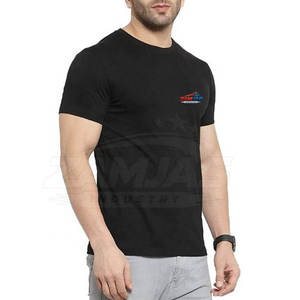 Camiseta de hombre al por mayor con logo personalizado impreso, 100% algodón, cuello redondo, corte holgado, servicio OEM personalizado, camiseta lisa de color sólido para hombre - Product Image 4