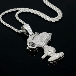 Custom Hip Hop <b>Iced</b> <b>Out</b> Cartoon Dog Pendant Necklace Micro Pave Moissanite Silver <b>Chain</b> Wholesale - Product Image 5