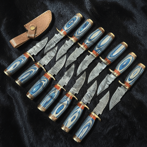 Couteau de chasse artisanal en acier Damas avec logo personnalisé, outils multifonctionnels en bois pour le camping en plein air, vente en gros de 20 pièces, Pakistan AR KNIVES - Product Image 1