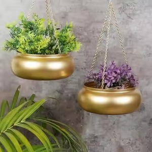 Ensemble de 3 pots à fleurs suspendus en métal, design rustique vert avec motif de lapin, pour une utilisation en intérieur et en extérieur, pot de plantation suspendu - Product Image 3