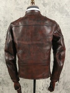 Men's Vintage Distressed Genuine Cowhide Leather Motorcycle Biker <b>Jacket</b> Custom Logo Streetwear Cafe <b>Racer</b> Retro Winter <b>Jacket</b> - Product Image 6